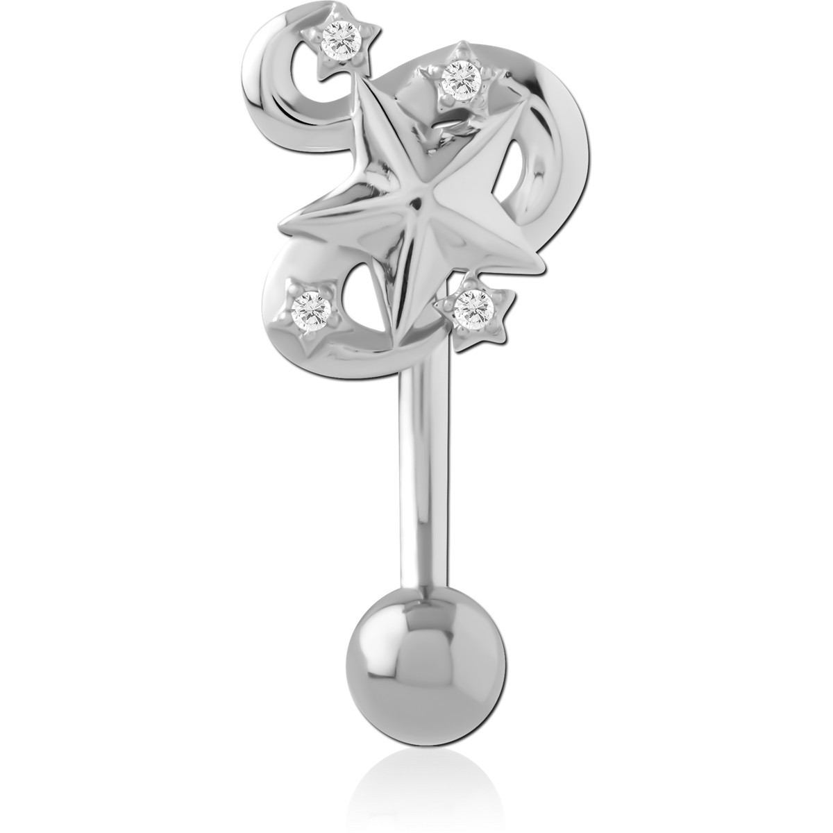SURGICAL STEEL JEWELLED NAVEL BANANA