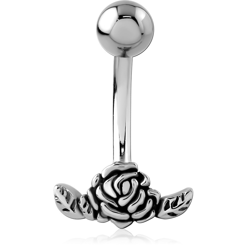 SURGICAL STEEL JEWELLED NAVEL BANANA