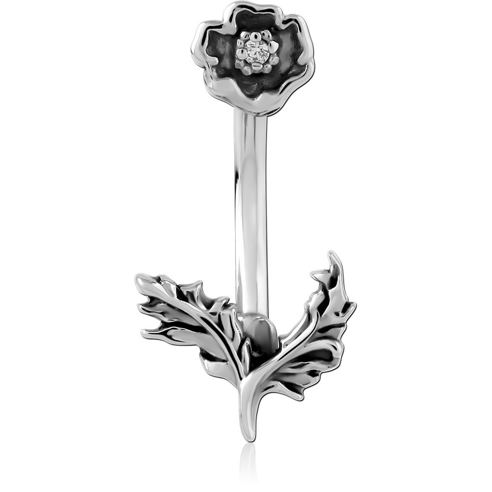 SURGICAL STEEL JEWELED NAVEL BANANA