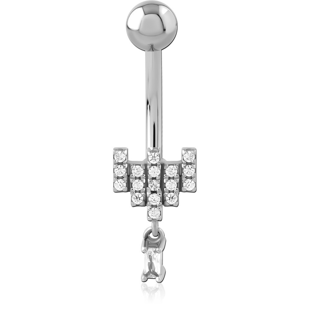 SURGICAL STEEL JEWELED NAVEL BANANA