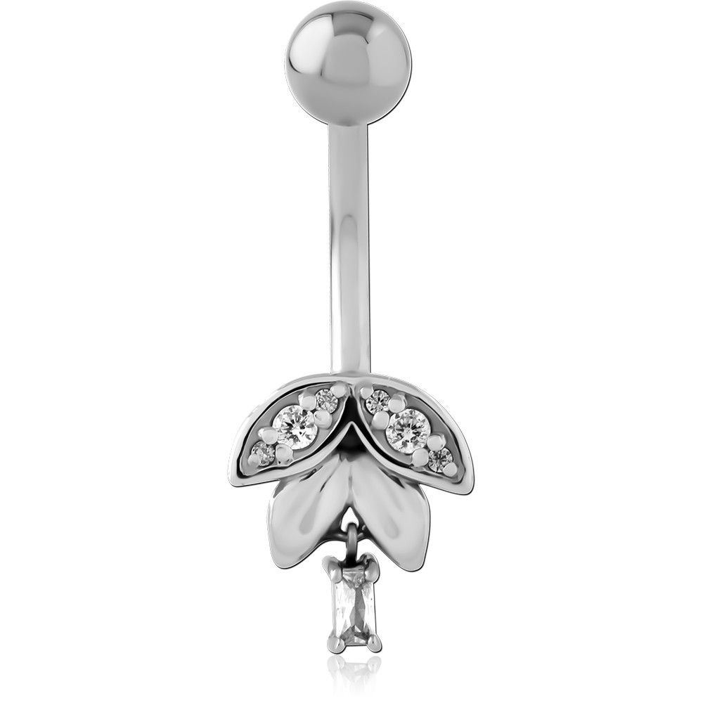 SURGICAL STEEL JEWELLED NAVEL BANANA