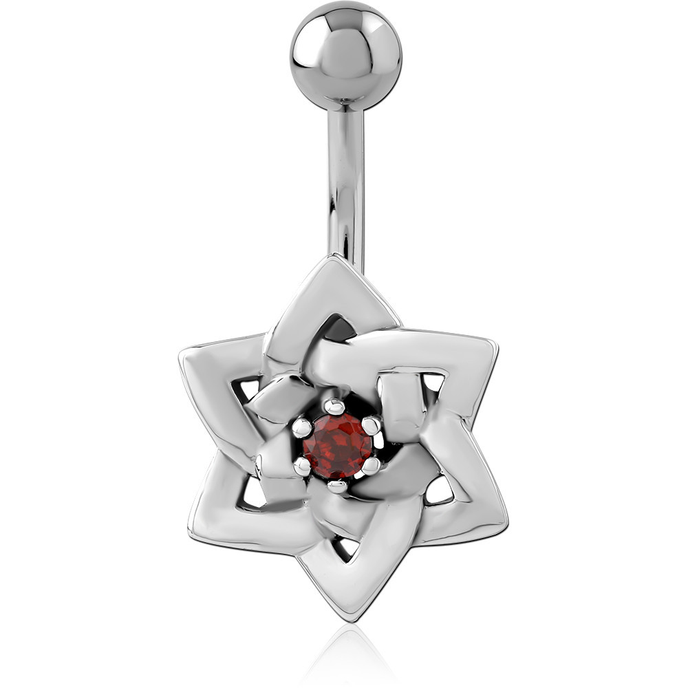 SURGICAL STEEL JEWELED NAVEL BANANA