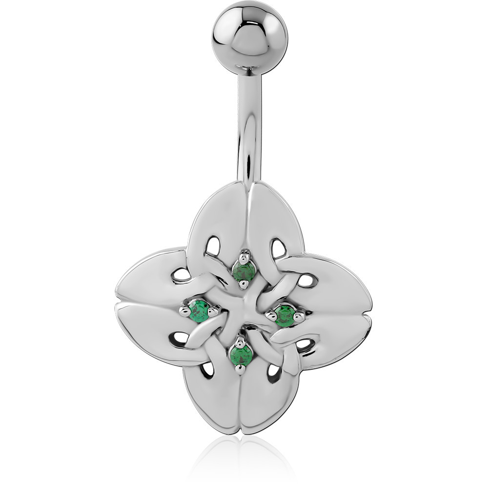SURGICAL STEEL JEWELLED NAVEL BANANA