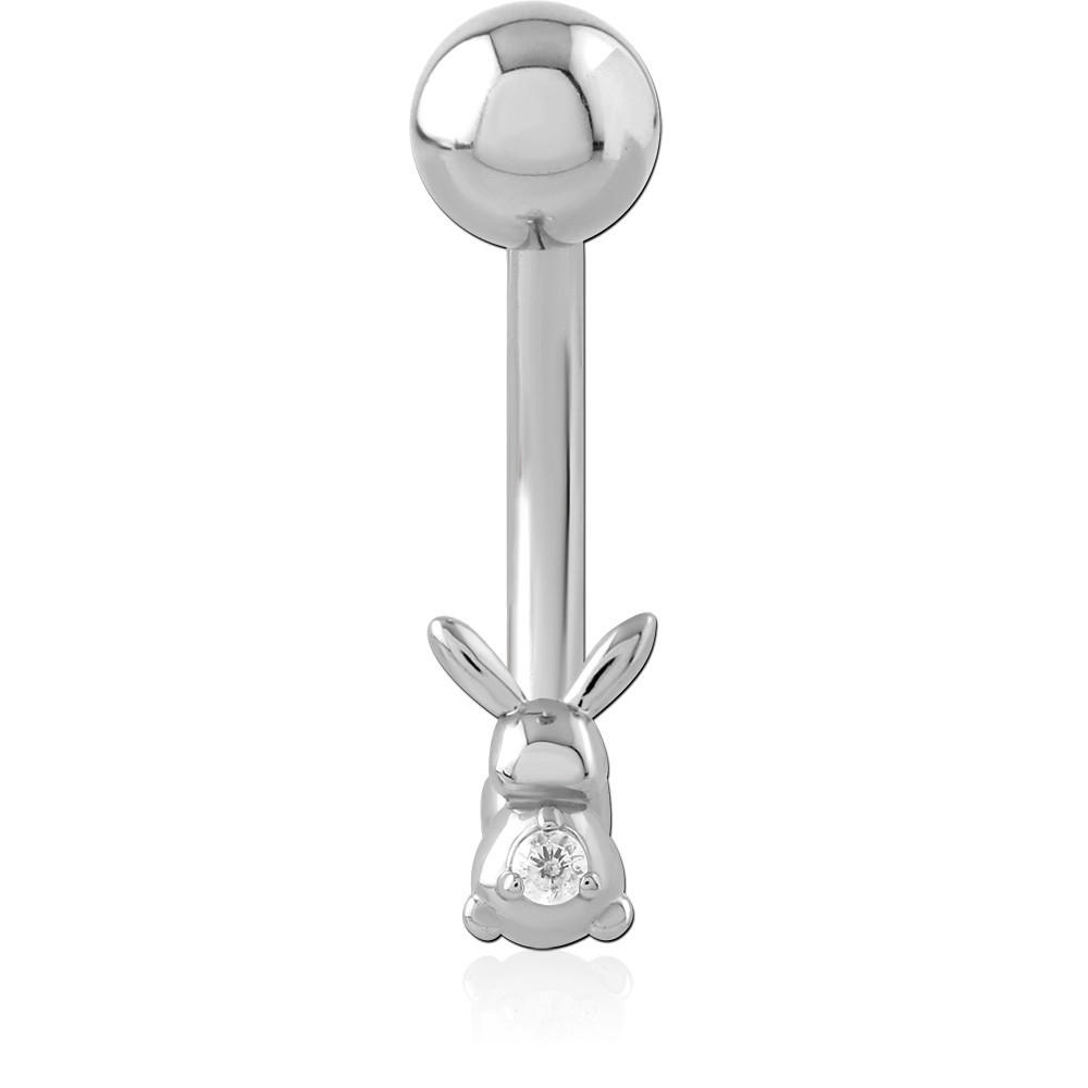 SURGICAL STEEL JEWELED NAVEL BANANA