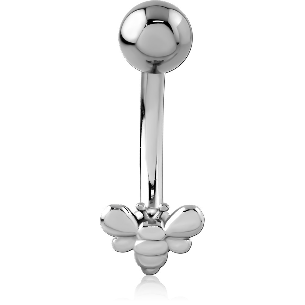 SURGICAL STEEL JEWELLED NAVEL BANANA