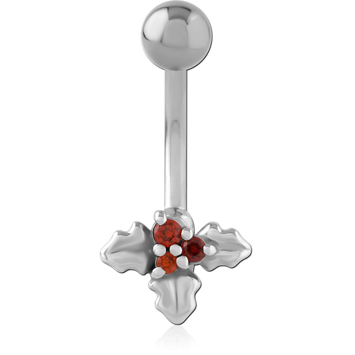 SURGICAL STEEL JEWELLED NAVEL BANANA