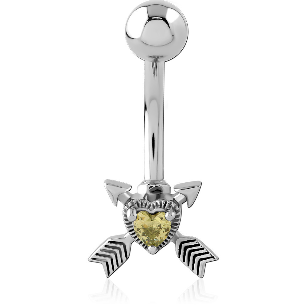 SURGICAL STEEL JEWELLED NAVEL BANANA