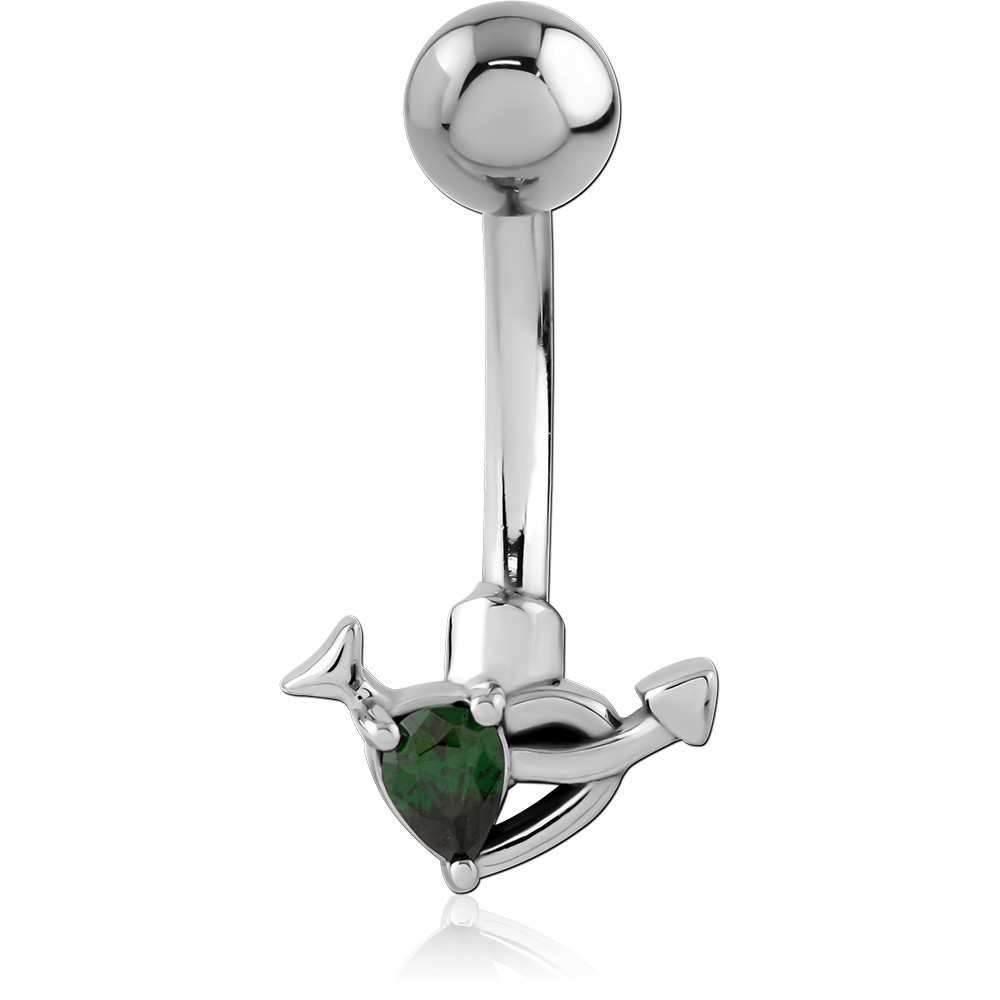 SURGICAL STEEL JEWELED NAVEL BANANA