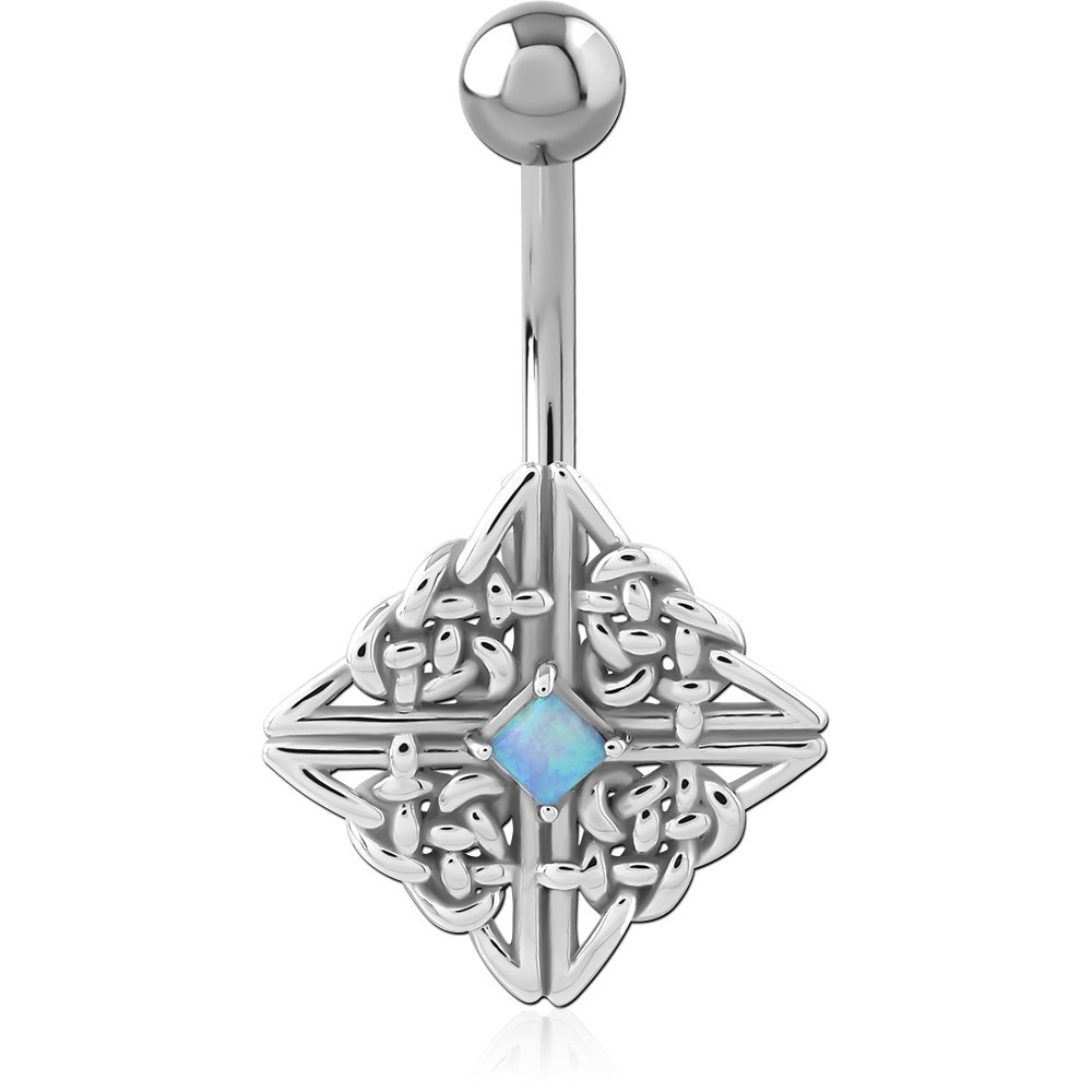 SURGICAL STEEL JEWELLED NAVEL BANANA