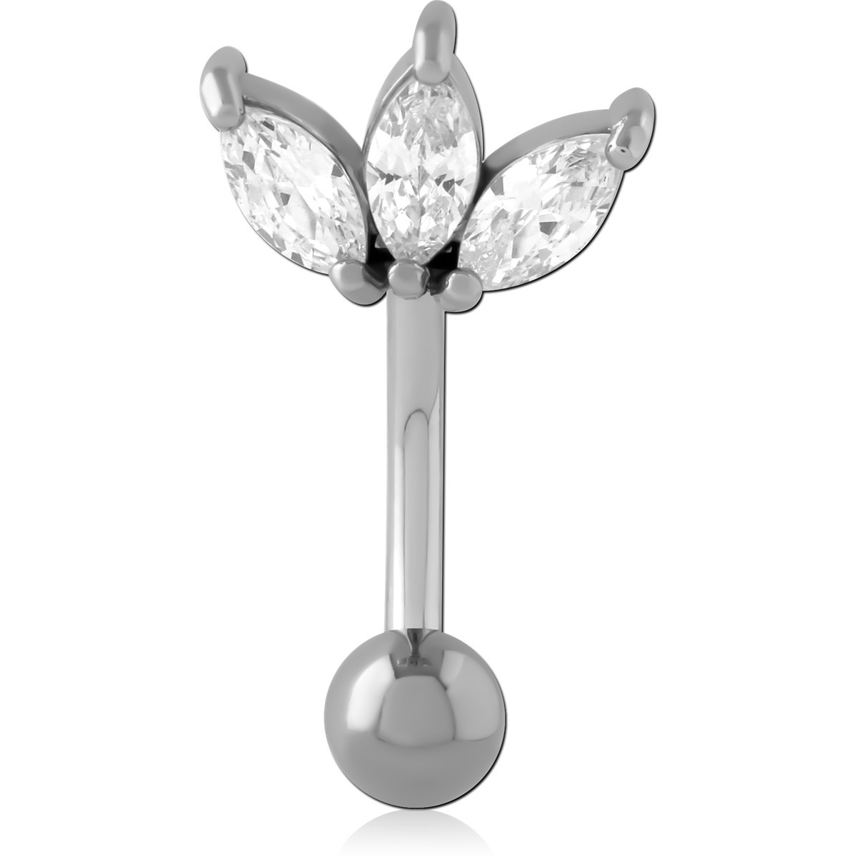 SURGICAL STEEL JEWELLED NAVEL BANANA
