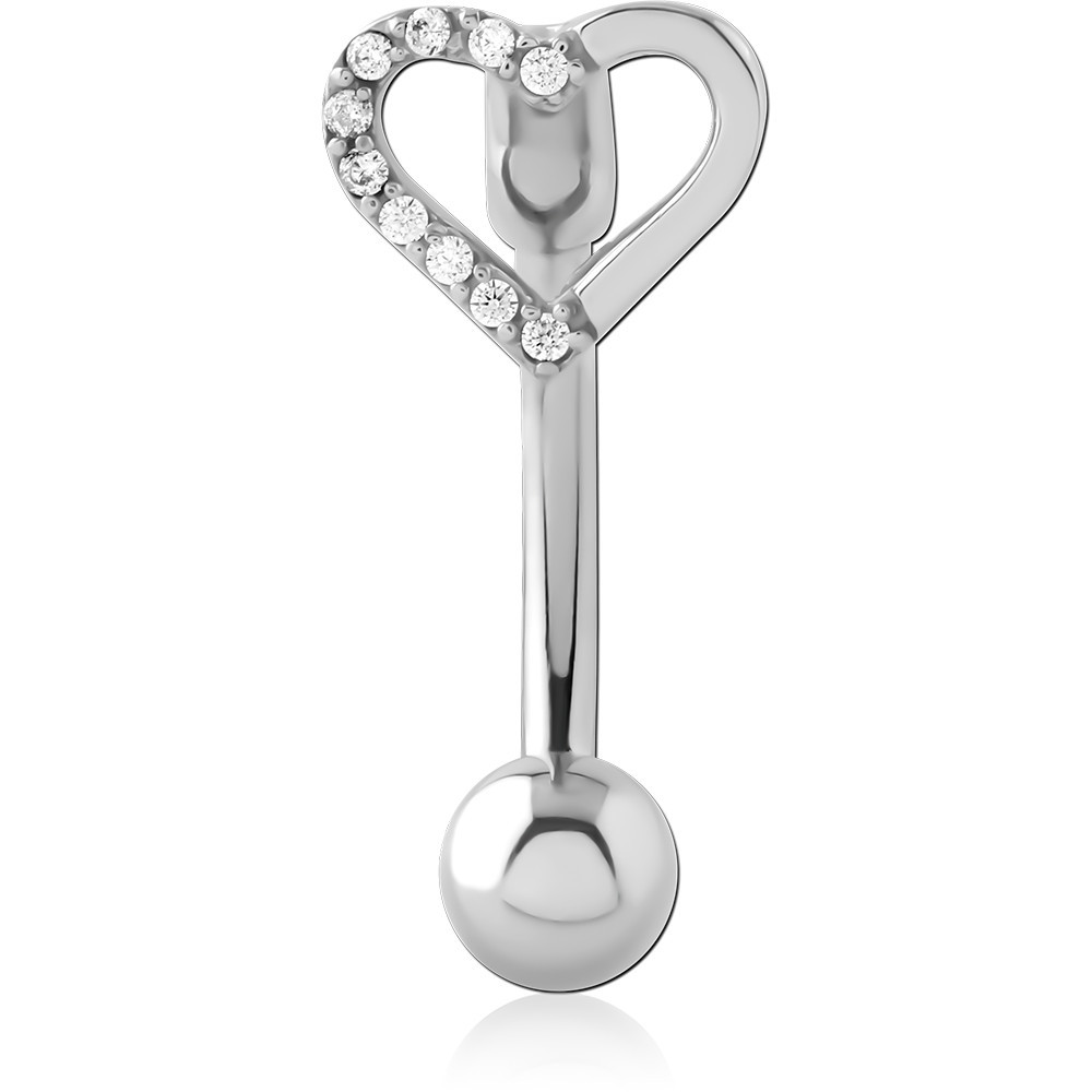 SURGICAL STEEL JEWELLED NAVEL BANANA