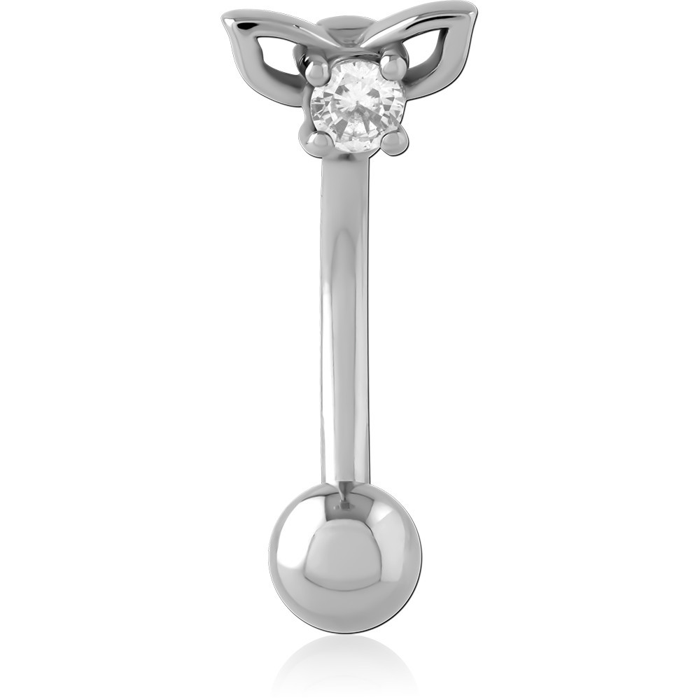 SURGICAL STEEL JEWELLED NAVEL BANANA