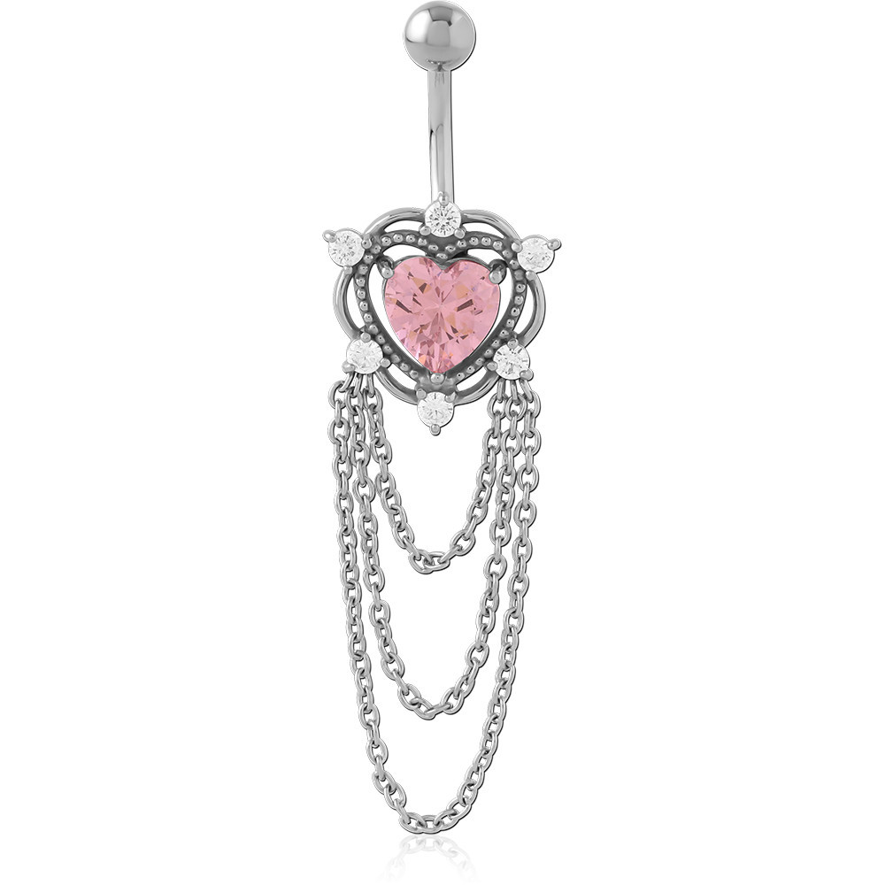 SURGICAL STEEL JEWELLED NAVEL BANANA