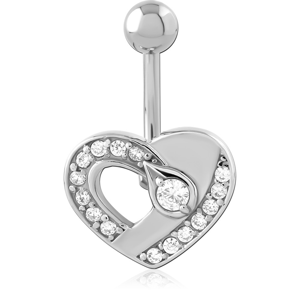 SURGICAL STEEL JEWELED NAVEL BANANA