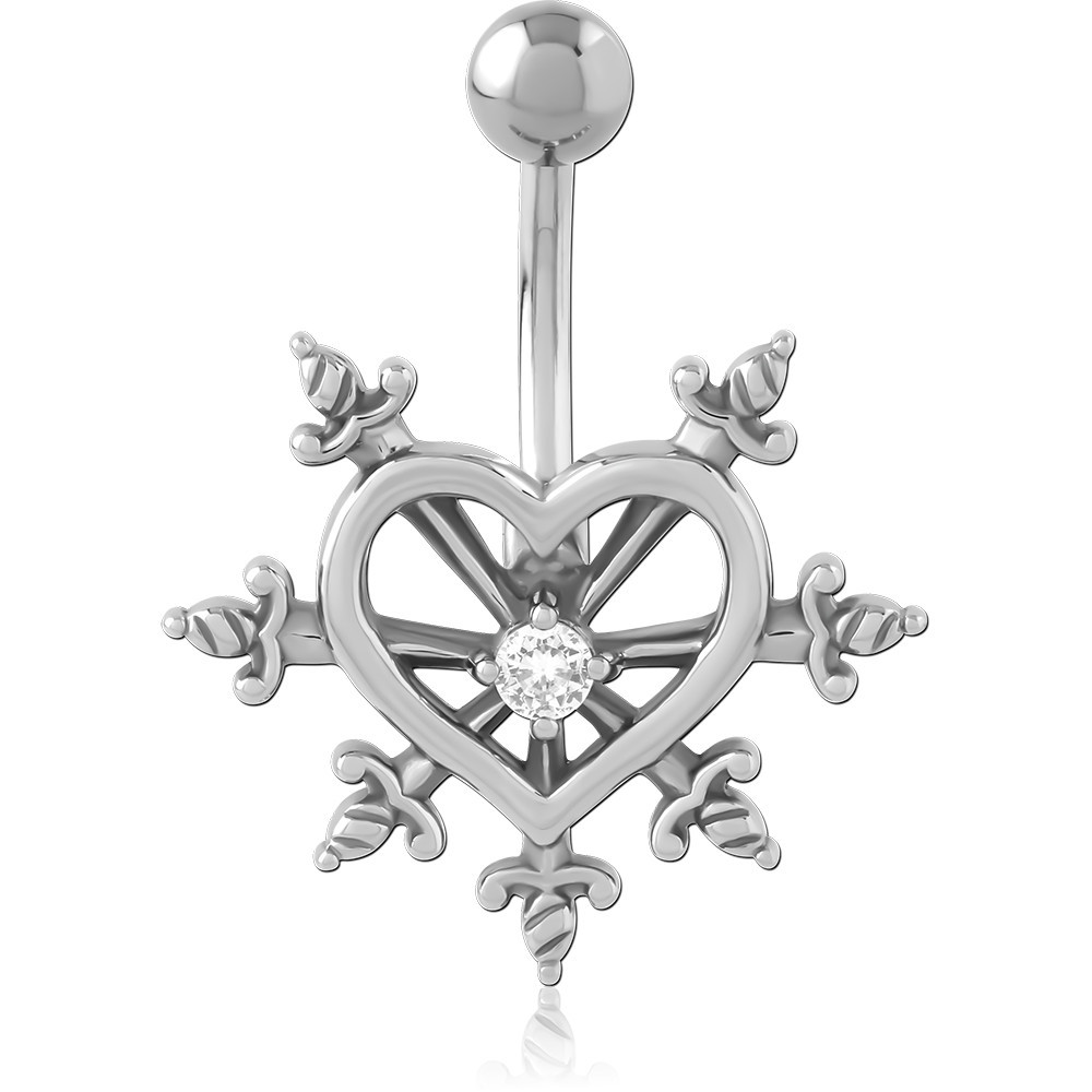 SURGICAL STEEL JEWELLED NAVEL BANANA