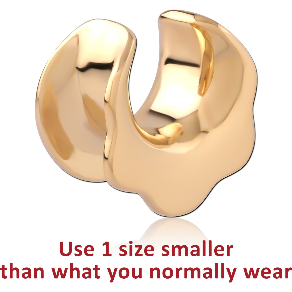 GOLD PVD 18K COATED SURGICAL STEEL HALF TUNNEL