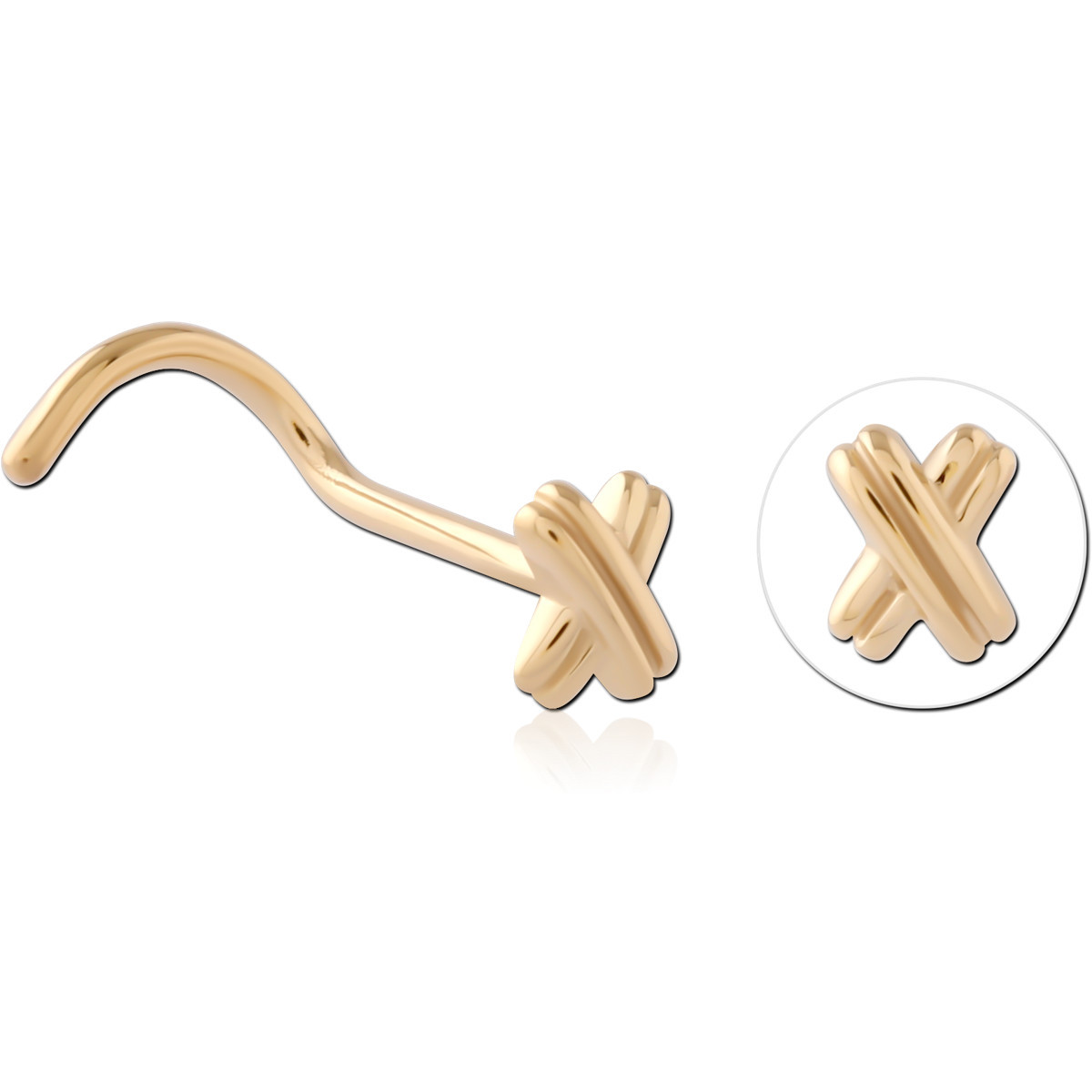 GOLD PVD 18K COATED SURGICAL STEEL CURVED NOSE STUD