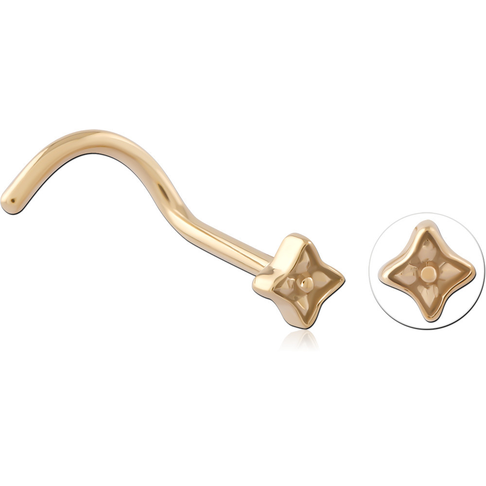 GOLD PVD 18K COATED SURGICAL STEEL CURVED NOSE STUD