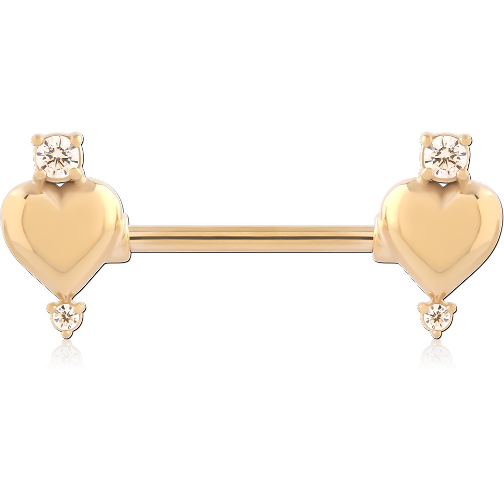 GOLD PVD 18K COATED SURGICAL STEEL NIPPLE BAR