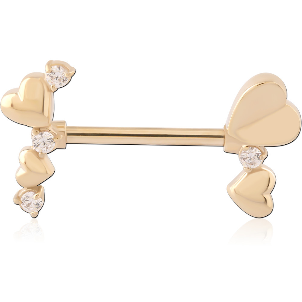 GOLD PVD 18K COATED SURGICAL STEEL NIPPLE BAR