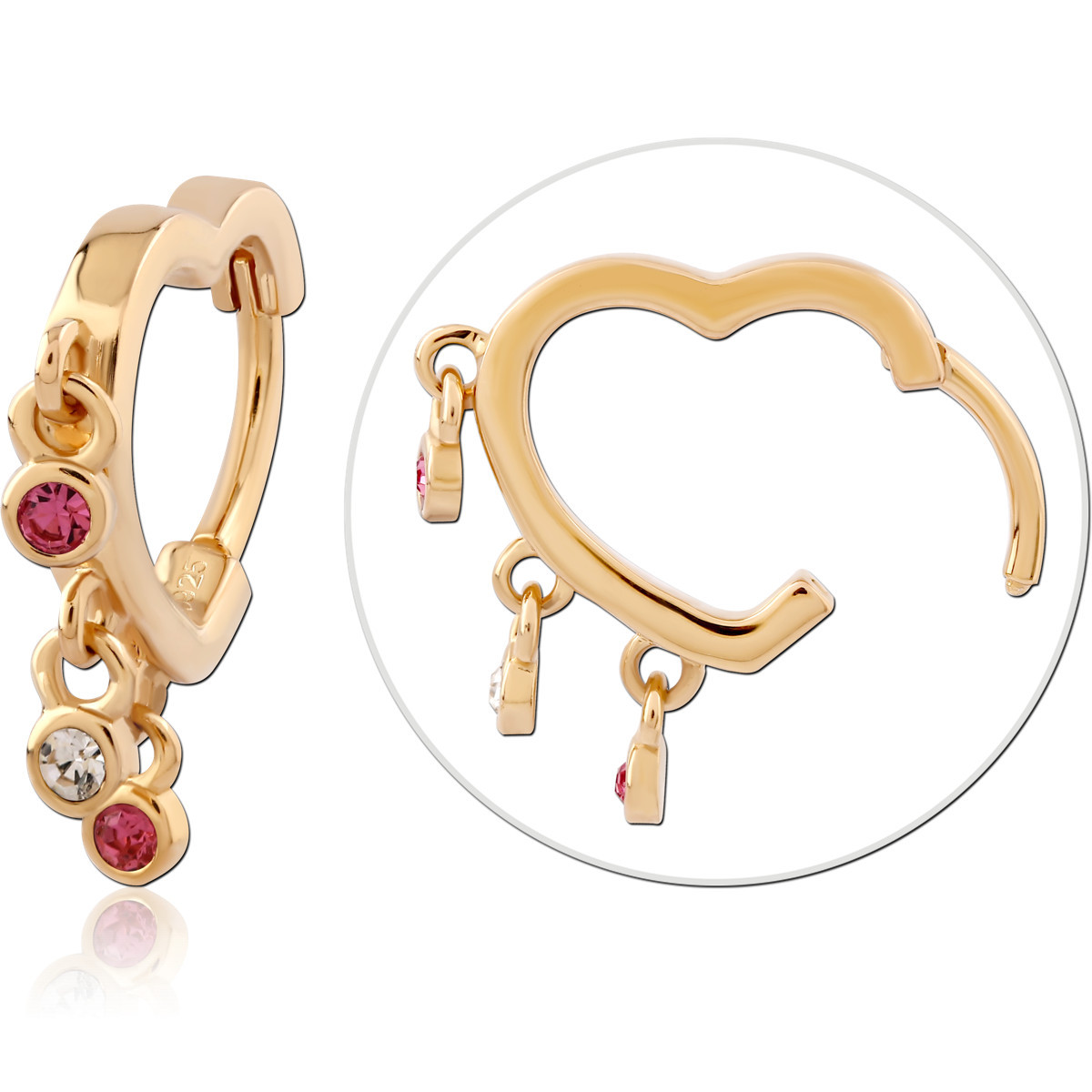STERLING SILVER 925 GOLD PLATED 18K JEWELLED MULTI PURPOSE CLICKER