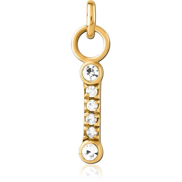 GOLD PVD COATED SURGICAL STEEL JEWELLED CHARM