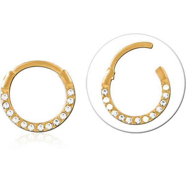 GOLD PVD COATED SURGICAL STEEL CRYSTALINE JEWELLED MULTI PURPOSE CLICKER