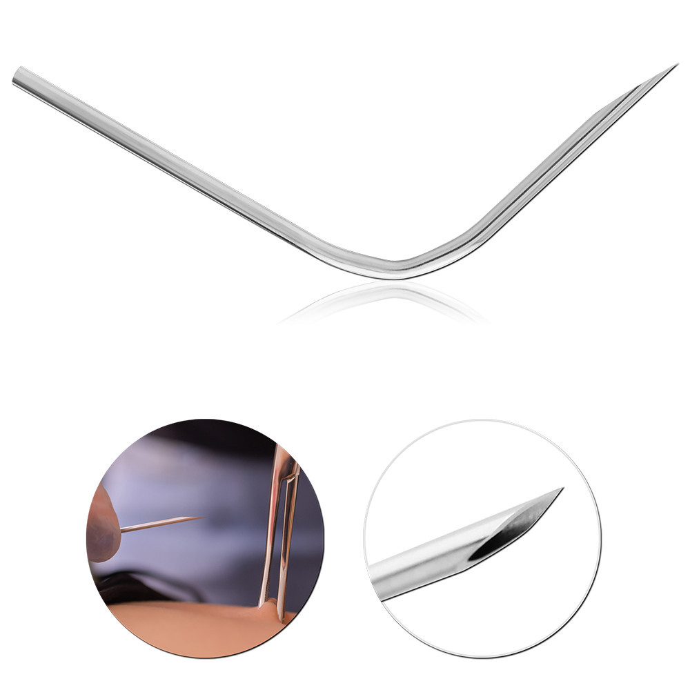 CURVED STAINLESS STEEL NEEDLE