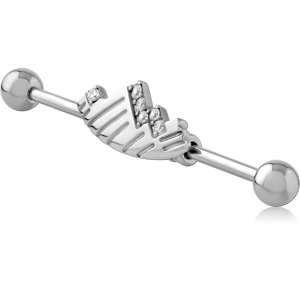 SURGICAL STEEL INDUSTRIAL BARBELL ADJUSTABLE SLIDING CHARM