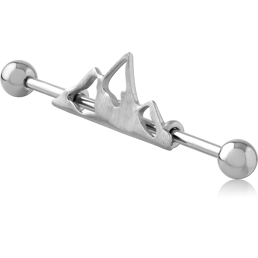 SURGICAL STEEL INDUSTRIAL BARBELL ADJUSTABLE SLIDING CHARM