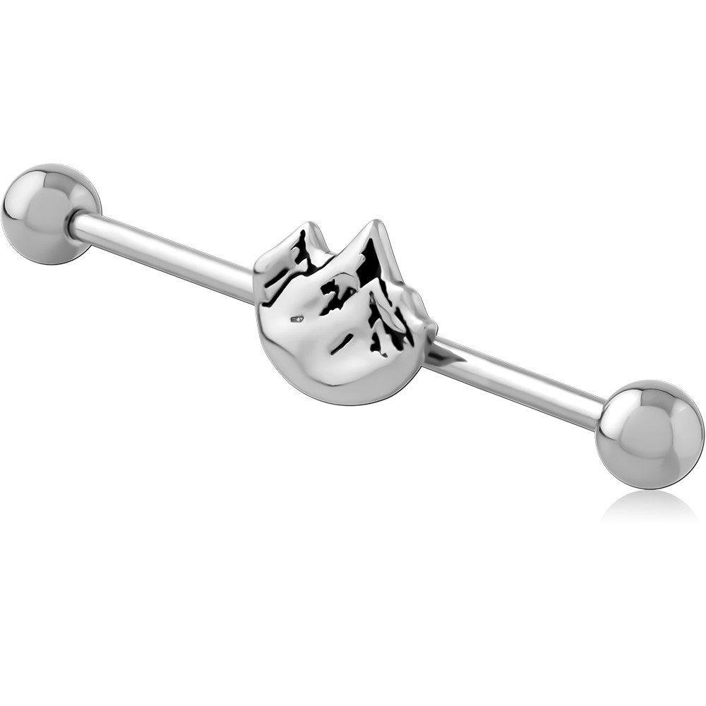 SURGICAL STEEL INDUSTRIAL BARBELL ADJUSTABLE SLIDING CHARM