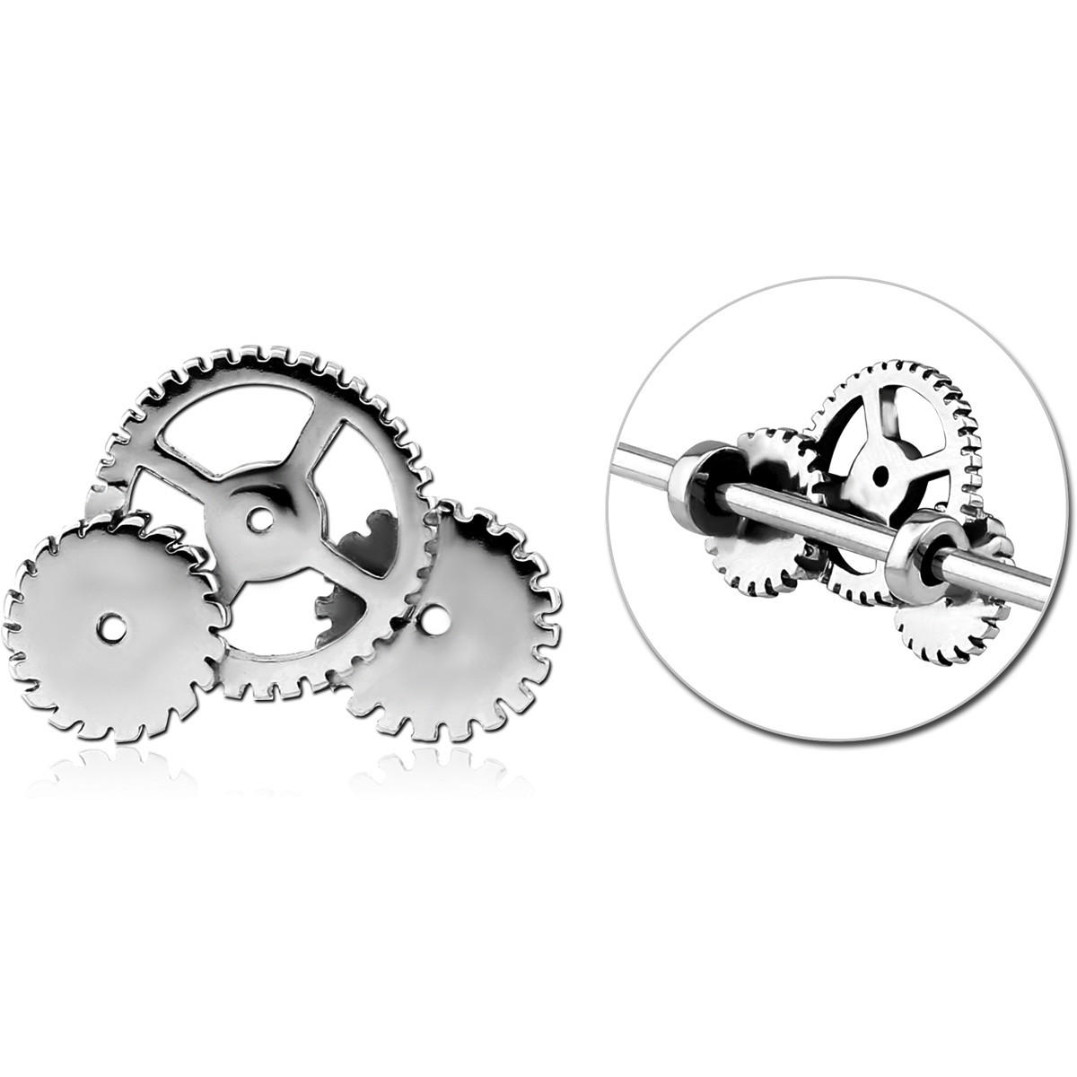 SURGICAL STEEL ADJUSTABLE SLIDING CHARM FOR INDUSTRIAL BARBELL - WHEEL