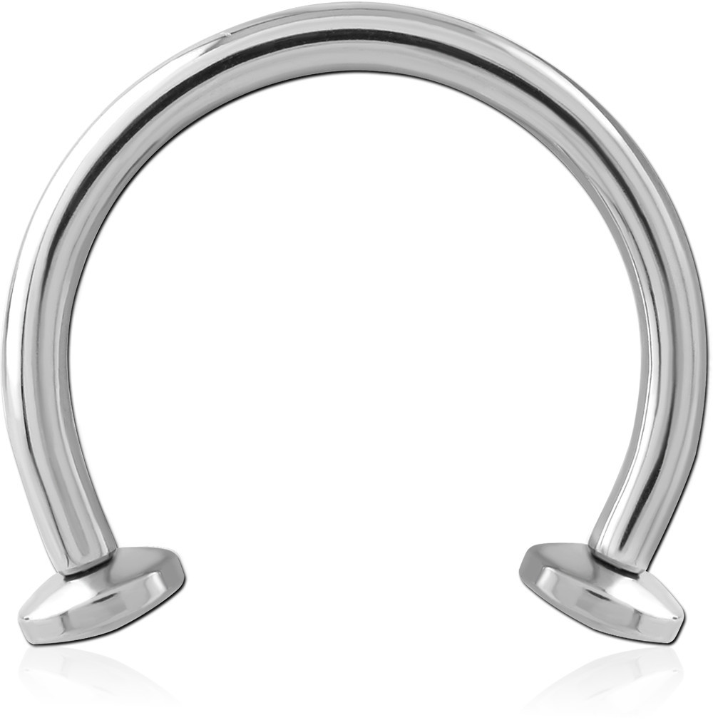 SURGICAL STEEL INTERNALLY THREADED MICRO CIRCULAR BARBELL WITH DISC