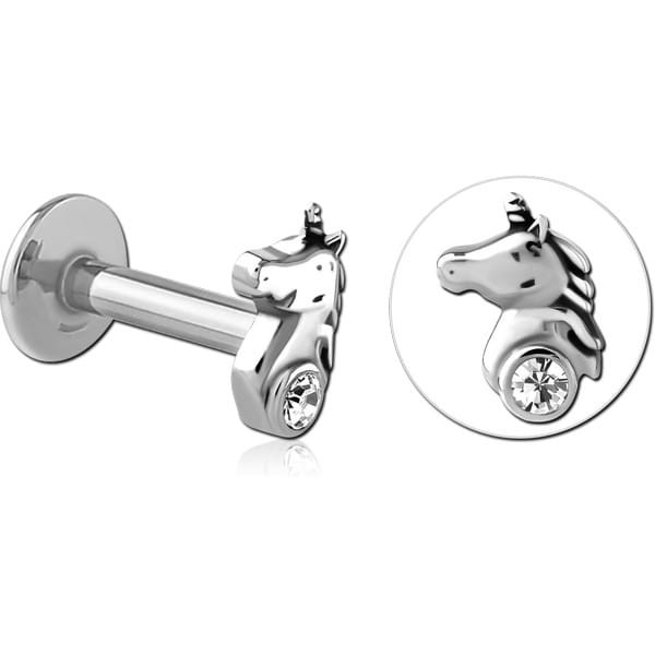 SURGICAL STEEL INTERNALLY THREADED JEWELLED MICRO LABRET