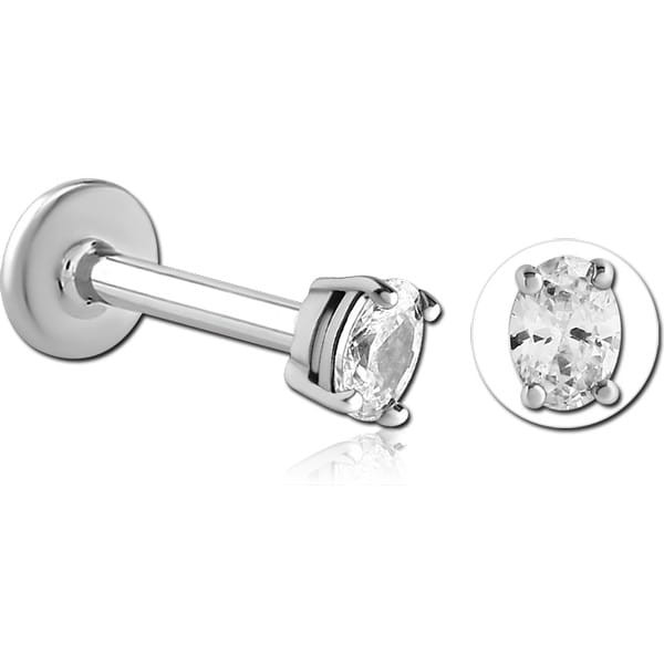 SURGICAL STEEL INTERNALLY THREADED JEWELLED MICRO LABRET