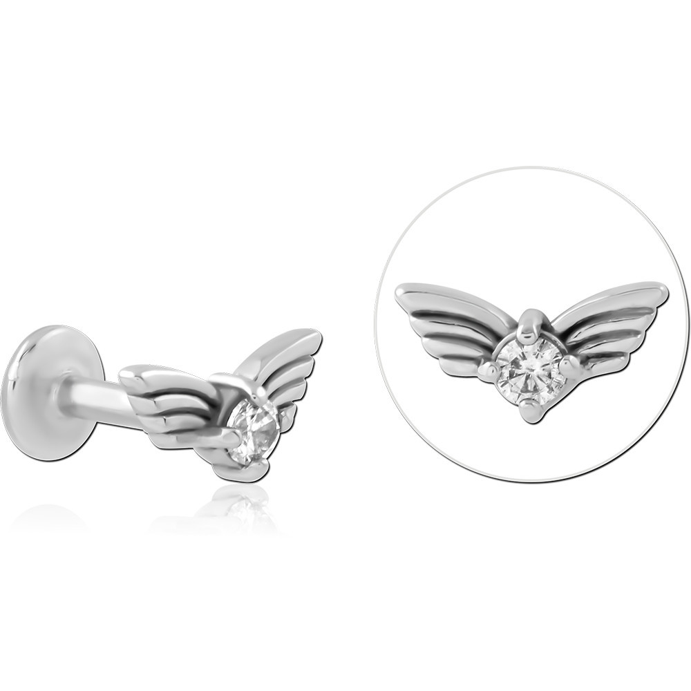 SURGICAL STEEL INTERNALLY THREADED JEWELED MICRO LABRET