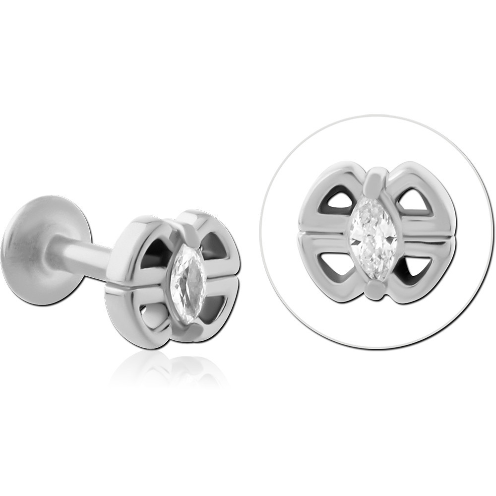 SURGICAL STEEL INTERNALLY THREADED JEWELED MICRO LABRET
