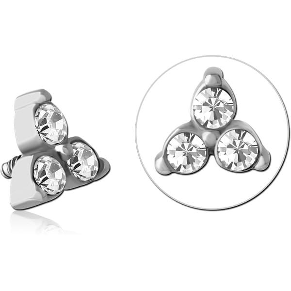 SURGICAL STEEL JEWELLED MICRO ATTACHMENT FOR 1.2MM INTERNALLY THREADED PINS