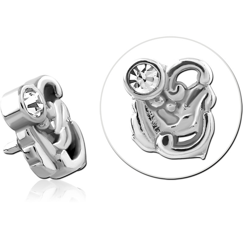 SURGICAL STEEL JEWELED MICRO ATTACHMENT FOR 1.2MM INTERNALLY THREADED PINS