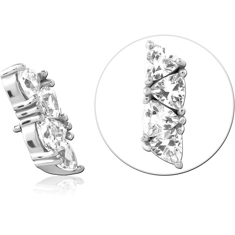 SURGICAL STEEL JEWELLED MICRO ATTACHMENT FOR 1.2MM INTERNALLY THREADED PINS