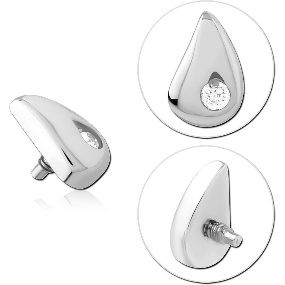 SURGICAL STEEL JEWELED MICRO ATTACHMENT FOR 1.2MM INTERNALLY THREADED PINS