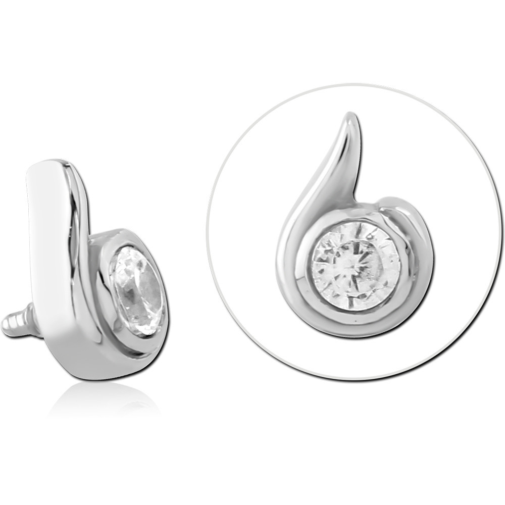 SURGICAL STEEL JEWELLED MICRO ATTACHMENT FOR 1.2MM INTERNALLY THREADED PINS