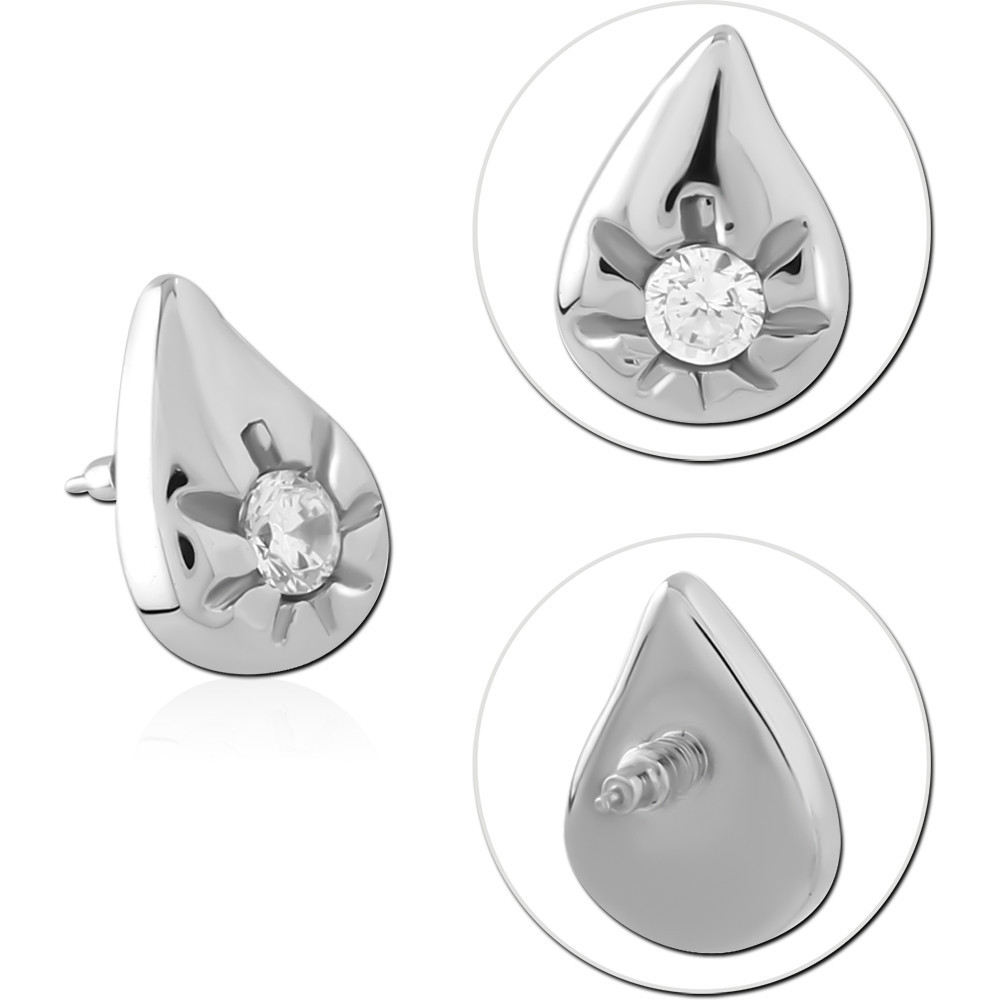 SURGICAL STEEL JEWELED MICRO ATTACHMENT FOR 1.2MM INTERNALLY THREADED PINS