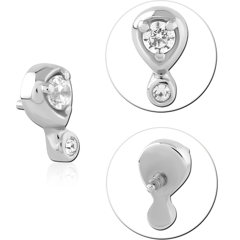 SURGICAL STEEL JEWELED MICRO ATTACHMENT FOR 1.2MM INTERNALLY THREADED PINS