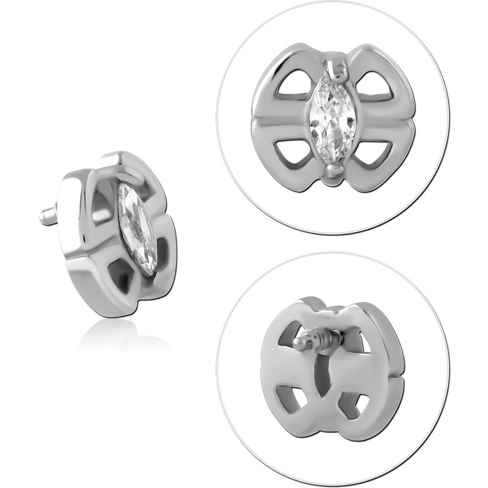 SURGICAL STEEL JEWELED MICRO ATTACHMENT FOR 1.2MM INTERNALLY THREADED PINS