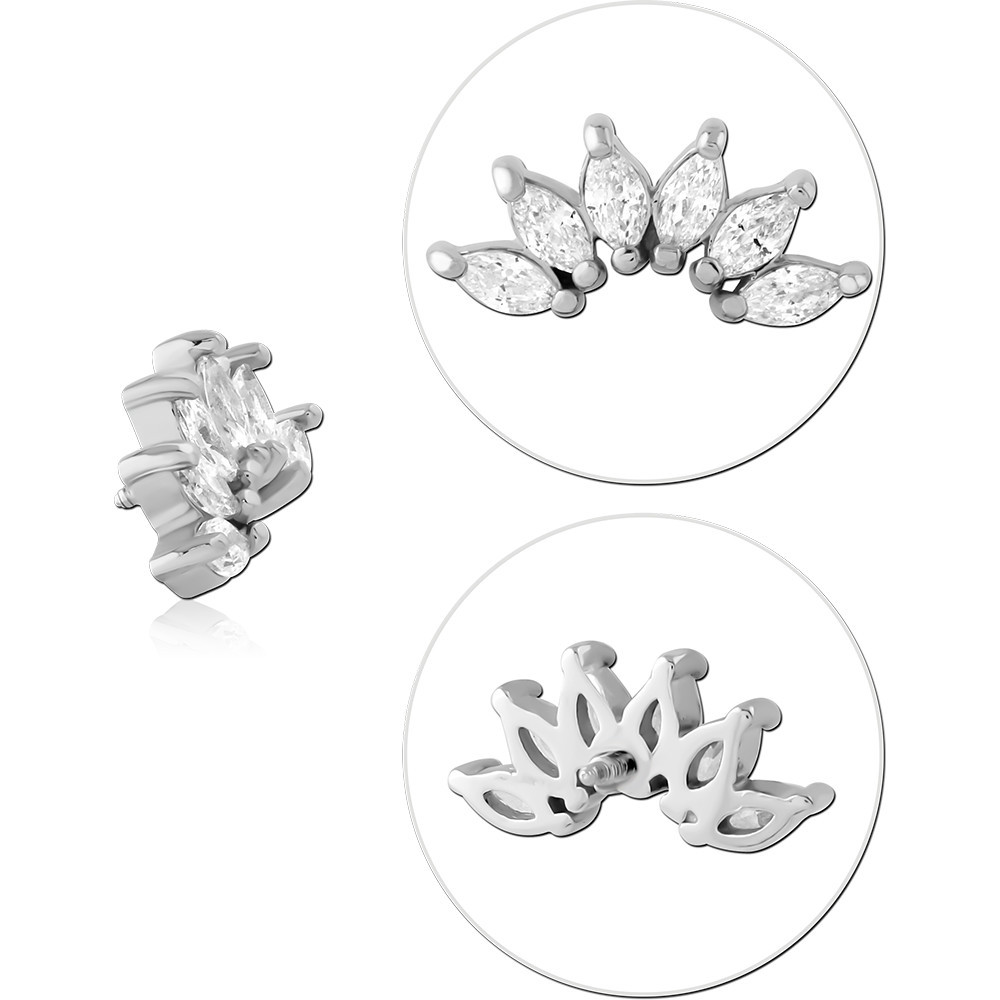 SURGICAL STEEL JEWELED MICRO ATTACHMENT FOR 1.2MM INTERNALLY THREADED PINS