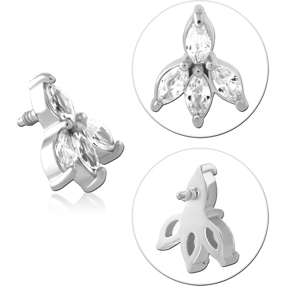 SURGICAL STEEL JEWELLED MICRO ATTACHMENT FOR 1.2MM INTERNALLY THREADED PINS