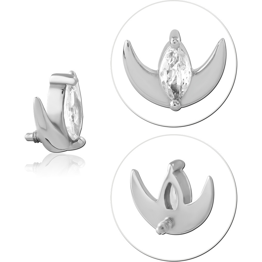 SURGICAL STEEL JEWELED MICRO ATTACHMENT FOR 1.2MM INTERNALLY THREADED PINS