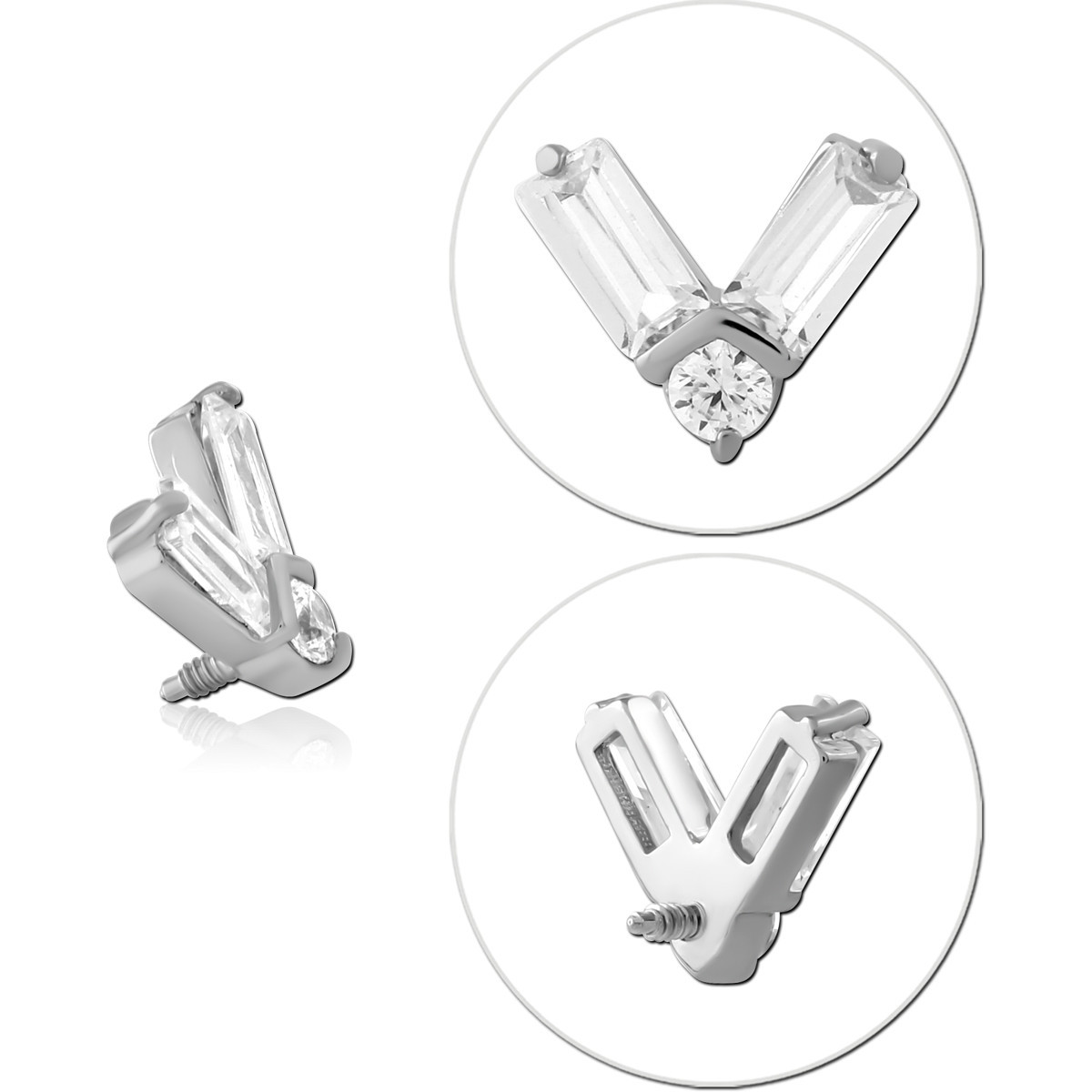SURGICAL STEEL JEWELLED MICRO ATTACHMENT FOR 1.2MM INTERNALLY THREADED PINS