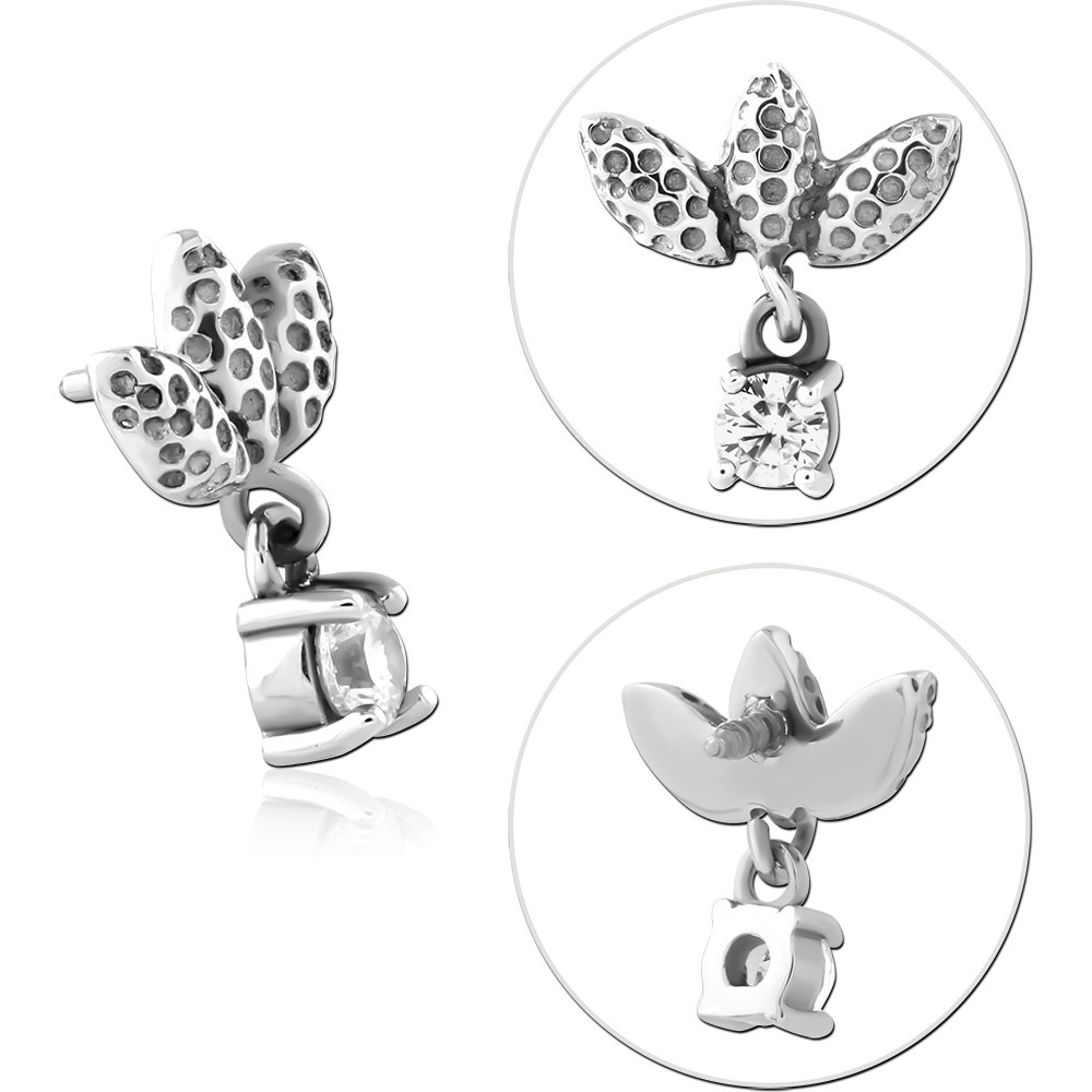 SURGICAL STEEL JEWELED MICRO ATTACHMENT FOR 1.2MM INTERNALLY THREADED PINS